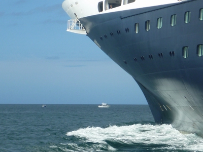 In many cases people fishing from smaller boats are so engrossed in what they're doing, they don't realise a large ship is bearing down on them.